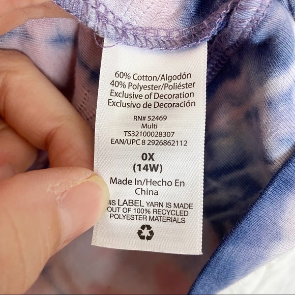 TERRA & SKY Tie Dye Textured Balloon Sleeve 14W - Picture 12 of 15